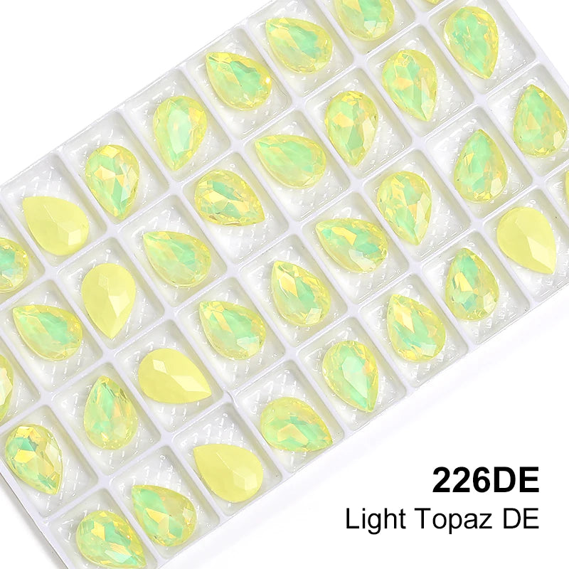 Acmore Crystal Wholesale Piont Back Crystals Rhinestones Drop Shape Bling Loose Strass Nail Art Garment Decoration