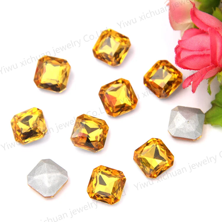 Acmore Crystal Shiny Crystal Nail Art Decoration Rhinestones Glass Sew on Rhinestones for GYM Dress