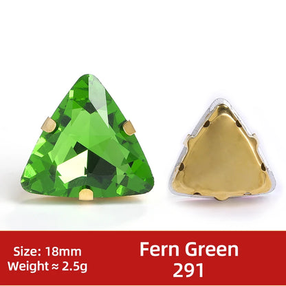 Acmore Crystal  New Fashion Apparel Wedding Shoes Diy Accessories Hand - Sew-on Diamond Triangle Glass Claw Rhinestones Jewelry