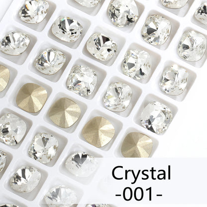 Acmore Crystal Wholesale Cushion Pointback Rhinestone K9 Glass Fancy Stone Loose Glass Design DIY Clothes Bags Shoes