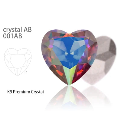 Acmore Crystal High Quality K9 Glass 8-27mm Heart Shape Point Back DIY Decoration Accessories Press on Nail Art Supplies Rhinestones