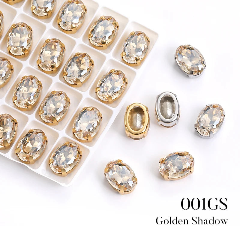 Acmore Crystal High Quality Oval Shape Nest Face Glass Stone  Claw Rhinestone for Jewelry Making  Accessories