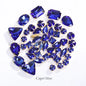 Acmore Crystal Mixed Shapes 12 Colors Loose Crystal Glass Stone With Golden Claw Setting DIY Sewing Fancy Sew on Claw Bead Rhinestone