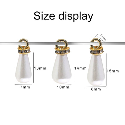 Acmore Crystal Drop Shaped 7*13/10*14/8*15mm Loose Pearl Pendant With Rhinestone Beads DIY for Necklace Earring Bracelet Accessories