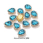 Acmore Crystal New Arrival Double-layers Drop Shape Flat Back Claw Rhinestones Golden Sunflower Sew-on Crystal Glass for Clothing