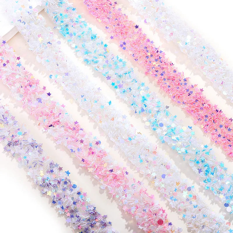 Acmore Crystal New Arrival Sequin Stars Double Sided Adhesive Geometric Rhinestone Strips Non Hotfix Stones for DIY Bling Decoration