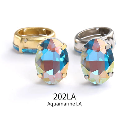 Acmore Crystal High Quality  Oval LA Series Point Back Glass Stone With Claw Rhinestones for Sewing Accessories