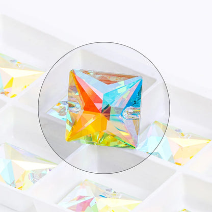 Acmore Crystal New Princess square Shape Crystal ab Hand Stitch DIY for Dress Clothes Sew on Crystal Stone Rhinestone Accessories