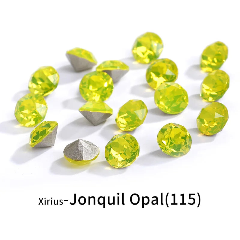 Acmore Crystal XIRIUS Chaton Shaped Opal Nail Art Rhinestones Bulk Wholesale Glass Crystals Bling Pointback Gems Jewelry Decorations