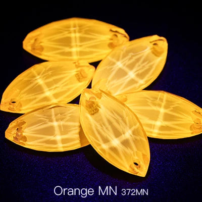 Hot Selling MN Neon Glow Crystal Sew on Rhinestones Navette Gemstones for Dancing Dress