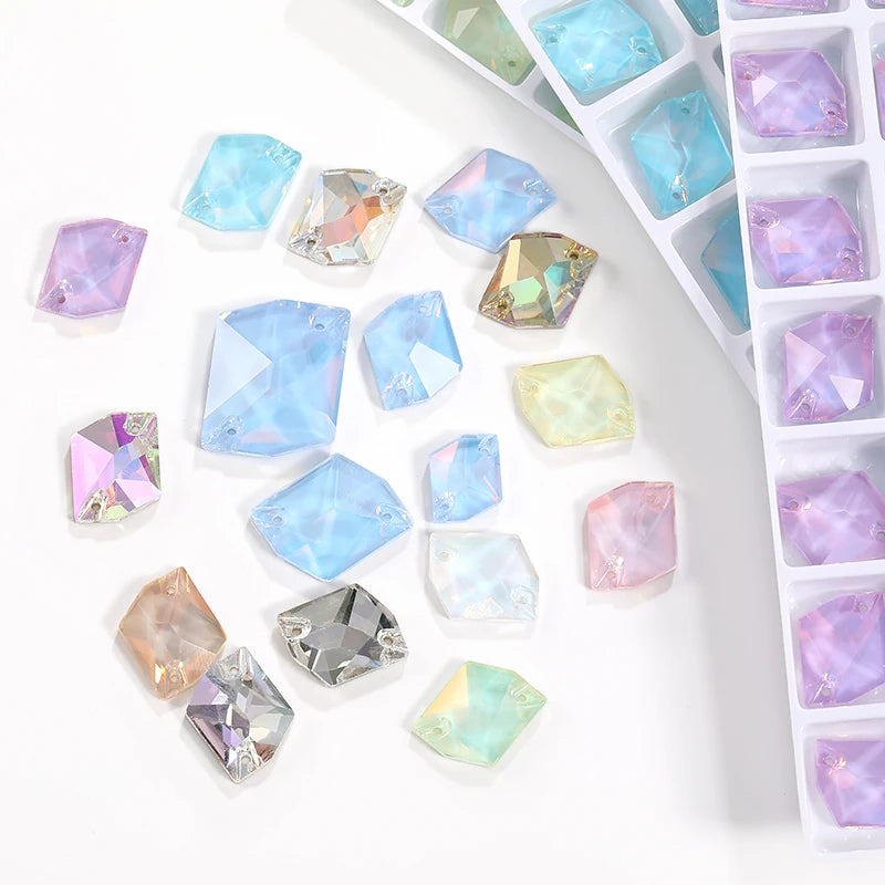 Acmore Crystal Cosmic  New Color Series Sew on Flat Back Glass Stone Crystal Sew on Rhinestone for Clothing Garment
