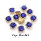 Acmore Crystal New Arrival Double-layers Cushion Shape Flat Back Claw Rhinestones Golden Sunflower Sew-on Crystal Glass for Clothing