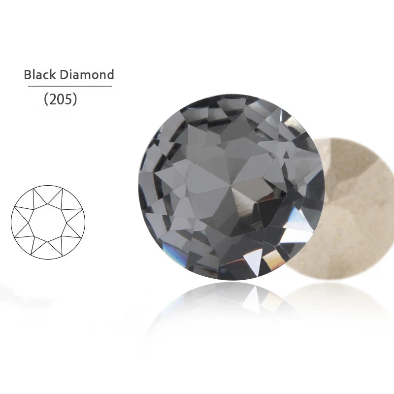Acmore Crystal Gemstone Flower Round K9 Glass Rhinestones Crystal Pointback Glue on Clothing Making Nail Art Garment Crafts Jewelry