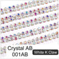 Acmore Crystal SS6-SS16 Crystal ab Stones Rhinestones Sew on Golden/white k Copper Claw Double Row Claw Cup Chain for Garment Jewelry