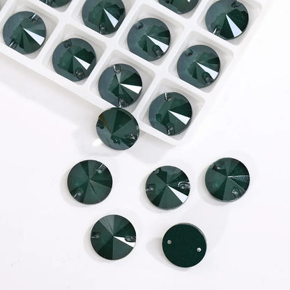 Acmore Crystal 3200 Rivoli Mocha Colors Diamond Flat Back Sew on Crystal Stones K9 Glass Rhinestones for Garment Shoes Bags Clothing