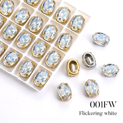 Acmore Crystal High Quality Oval Shape Nest Face Glass Stone  Claw Rhinestone for Jewelry Making  Accessories