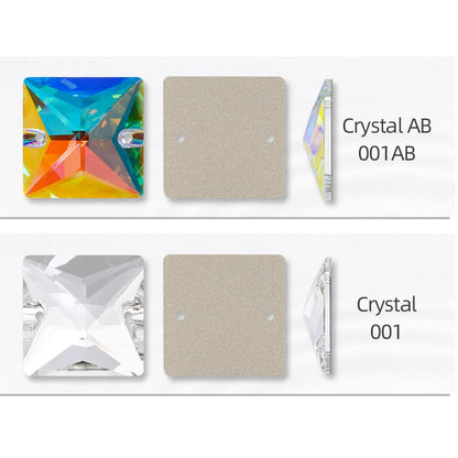 Acmore Crystal New Princess square Shape Crystal ab Hand Stitch DIY for Dress Clothes Sew on Crystal Stone Rhinestone Accessories