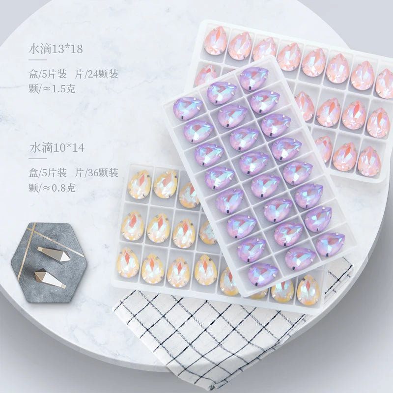 Acmore Crystal High Quality MI Sew on Stone Glass Rhinestone With Claw Setting for Point Back Nail Stones Decoration