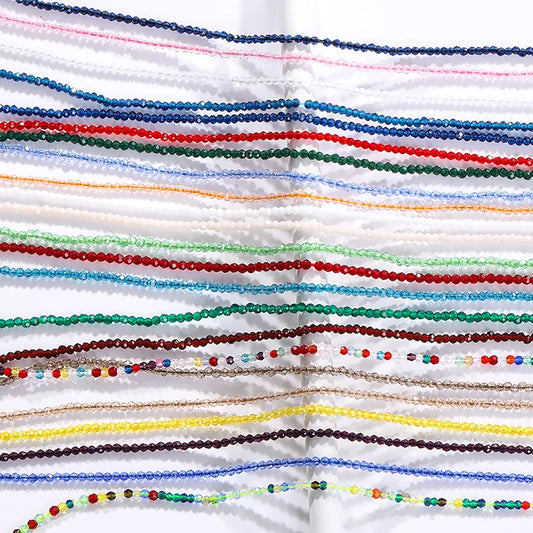 Acmore Crystal 1mm 20 Colors Loose Crystal Stones Jewelry Making Crafts Waist Necklace Earring Flat Beads DIY Deco Accessories