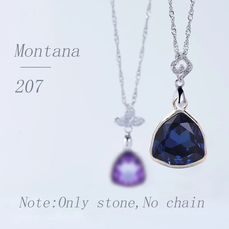 Acmore Crystal Fat Triangle Shape Shiny Color Stone Alloy Back Pendant Necklace Diy for Brooch Earring Brooch Bracelet Hair Accessories