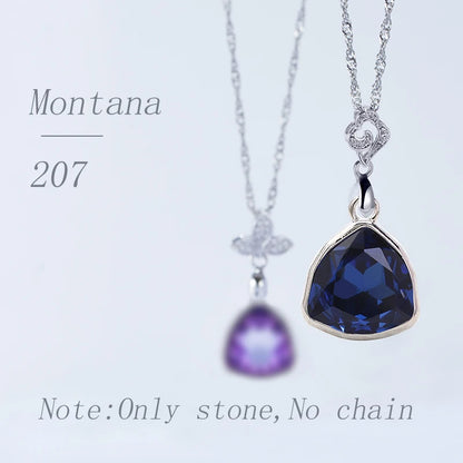 Acmore Crystal Fat Triangle Shape Shiny Color Stone Alloy Back Pendant Necklace Diy for Brooch Earring Brooch Bracelet Hair Accessories