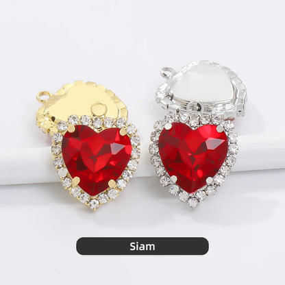 Heart Single Hanging Crystal Buckle Edge Hand - Sewn Diamond Hair Accessories Headdress Clothing Claw Rhinestone Accessories