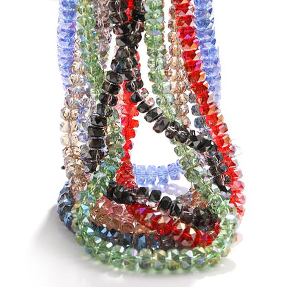 Acmore Crystal  12 Colors Bright  Loose  Glass Crafts Wheel Faceted Crystal Beads Jewelry  Finding Accessories for Necklace Earring