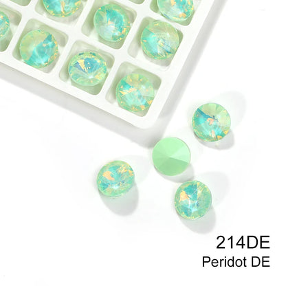 Acmore Crystal High Quality Opal Mocha DE Point Back Rivoli Shape Colorful Rhinestones Glass Crystal DIY Clothes Design