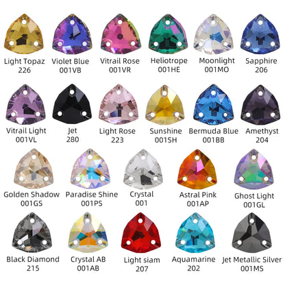 Acmore Crystal Fat Triangle Hot Selling DIY Shiny Crystal K9 Glass Sew on Rhinestone Fancy Stones Strass for Wedding Dress Decoration