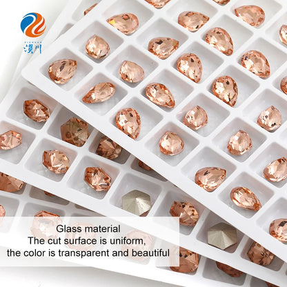 Acmore Crystal Light Padp Summer Style 3D Point Back More Shape Shiny Glass Crystal Nail Art Rhinestones
