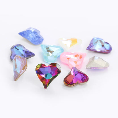 Acmore Crystal Sweet Heart Fancy Shaped Pointback K9 Glass Rhinestones Crystal Stones Crafts for Jewelry Making Garment Decoration