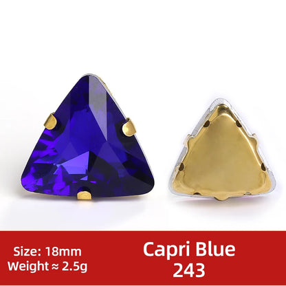 Acmore Crystal  New Fashion Apparel Wedding Shoes Diy Accessories Hand - Sew-on Diamond Triangle Glass Claw Rhinestones Jewelry
