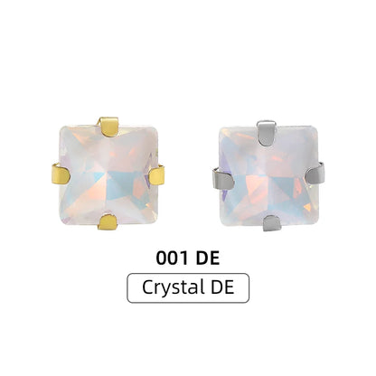 Acmore Crystal New Design Princess Square Four Claws Rhinestones Flatback Sew on Fancy Stones Jewelry and Clothing