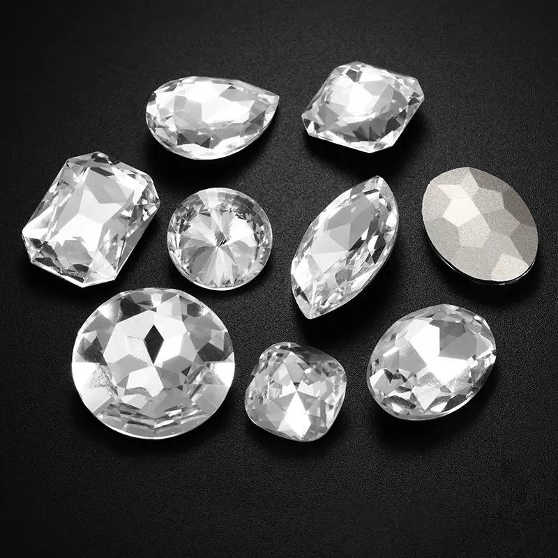 Acmore Crystal New Desgin Big Size Multiful Shapes Crystal Glass Fancy Rhinestones for Jewelry Making and Crystal Craft