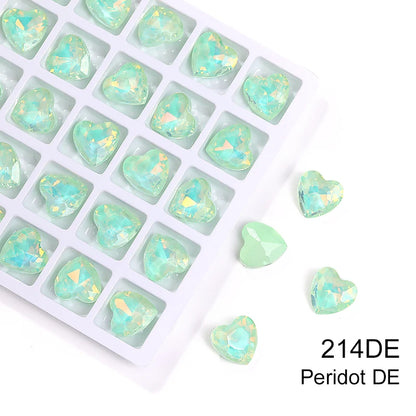 Acmore Crystal New Design Heart Shape Opal Mocha Rhinestones Point Back Glass Crystal Stones Fashion Clothing Decoration