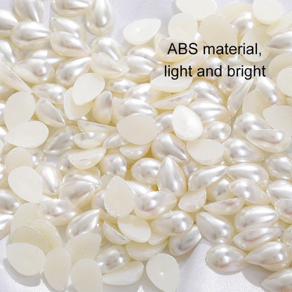 Acmore Crystal Drop Shaped Wholesale in Bulk Loose Pearling Flatback Semicircle Pearls Beads for Nail Art DIY Decor Garment Bags Shoes