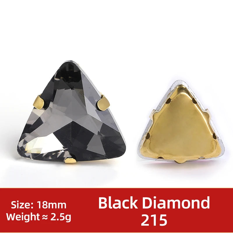 Acmore Crystal  New Fashion Apparel Wedding Shoes Diy Accessories Hand - Sew-on Diamond Triangle Glass Claw Rhinestones Jewelry