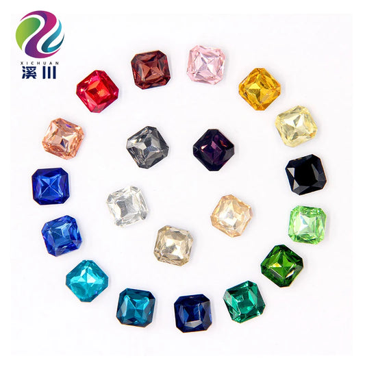 Acmore Crystal Shiny Crystal Nail Art Decoration Rhinestones Glass Sew on Rhinestones for GYM Dress