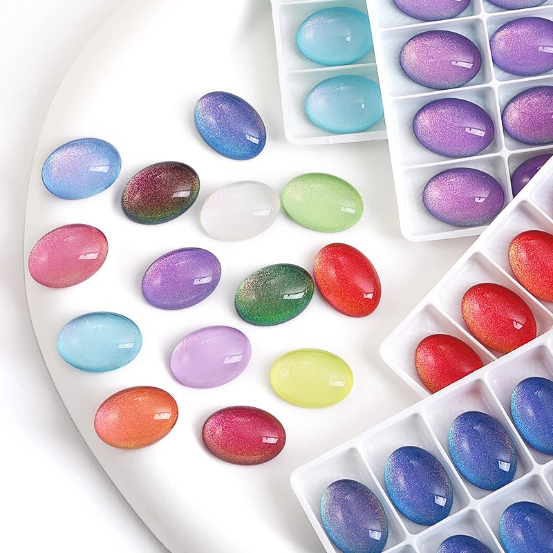 Acmore Crystal Wholesale Oval Stone With Glue on Jewelry Shape Loose Glass Flat Back Strass Rhinestone DIY Art Decoration