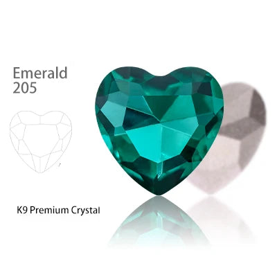 Acmore Crystal High Quality K9 Glass 8-27mm Heart Shape Point Back DIY Decoration Accessories Press on Nail Art Supplies Rhinestones