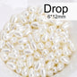 Acmore Crystal Oval Drop Shaped ABS Pearling Loose Pearls Beads DIY for Necklace Earring Bracelet Hair Clips Accessories Garment