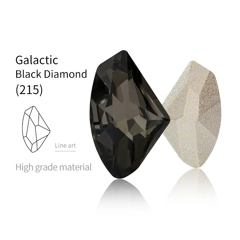 Acmore Crystal Hot Sale Black Diamond Series Crystal Stone Pointback Rhinestones Loose Glue on for Nails Clothes Decoration