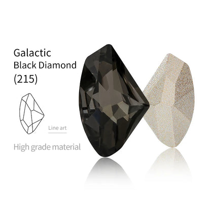 Acmore Crystal Hot Sale Black Diamond Series Crystal Stone Pointback Rhinestones Loose Glue on for Nails Clothes Decoration