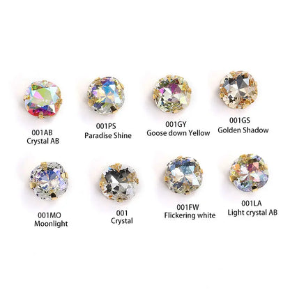 Acmore Crystal High Quality Cushion Shape Crystal Glass Sew on Copper Claw Rhinestones for Clothes Bags Sewing Accessories