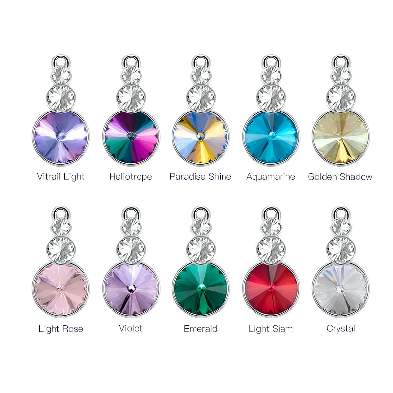Acmore Crystal Triple Rivoli Shaped Shiny 9 Colors K9 Glass Crystal Stone Alloy Pendant for Bracelet Necklace Earring DIY Accessories