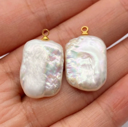 Acmore Crystal Fine Natural Freshwater Pearl Pendant Irregular Shape Star Circular Heart Baroque Pearl Charm DIY Jewelry Accessories