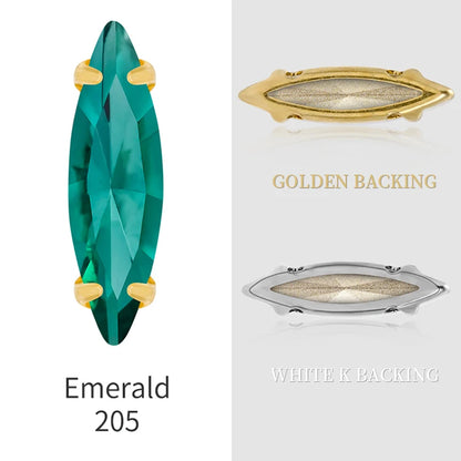 20 Colors Rhinestones Claw Settings Sew on Stones Crystal Rhinestones Gold Navette Claw Stones Navette Claw Stones