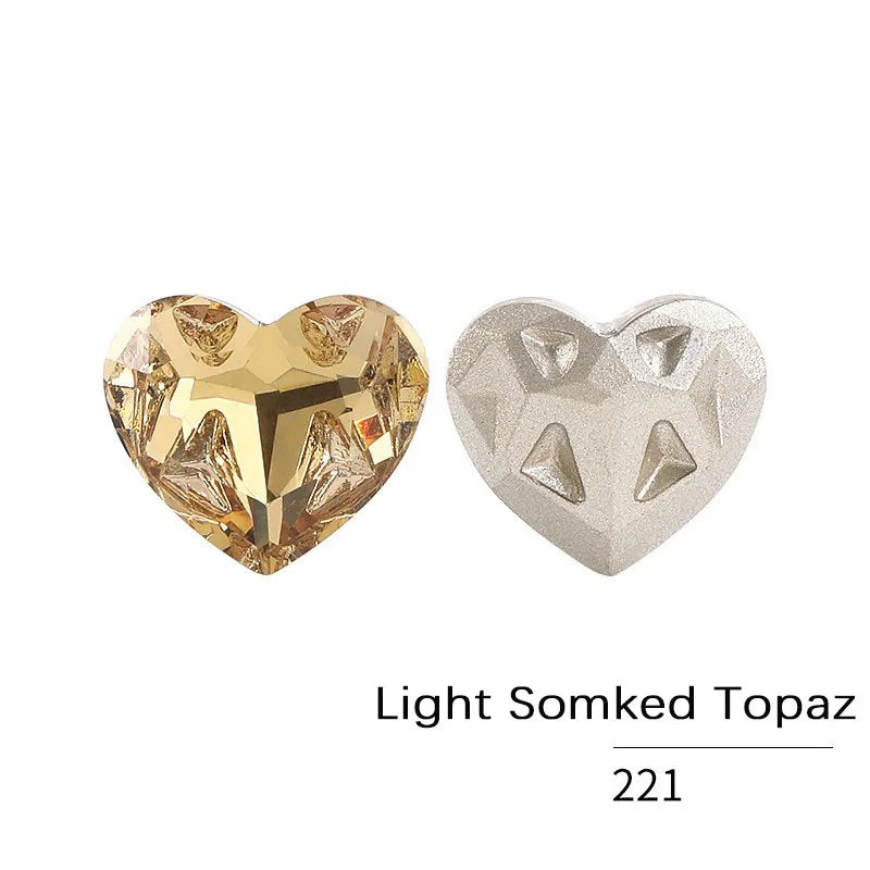 Acmore Crystal New Design Heart Shape K9 Glass Beads Point Back Fancy Loose Rhinestone for Clothing Accessories Wedding Dress