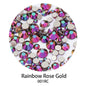 Acmore Crystal Gold Flat Back Round 40 Colors SS3-SS20 Mixed 3d Crystal ab Press on Nail Art Supplies Rhinestone Accessories