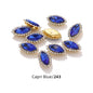 Acmore Crystal New Arrival Double-layers Navette Shape Flat Back Claw Rhinestones Golden Sunflower Sew-on Crystal Glass for Clothing